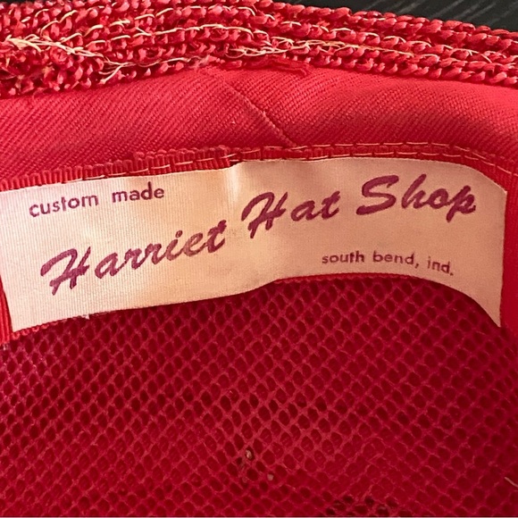 Vintage 1950's Red Pillbox Hat Large Bow Sophisticated Structured Custom - Picture 4 of 5